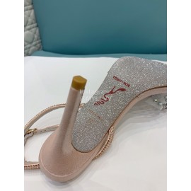 Rene Caovilla Crystal Pvc High Heel Sandals For Women Pink