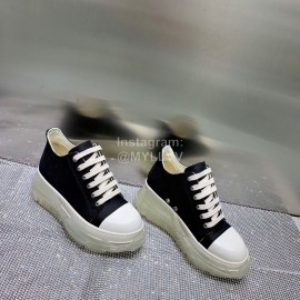 Rick Owens New Thick Soles Canvas Shoes For Women Black