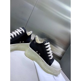 Rick Owens New Thick Soles Canvas Shoes For Women Black