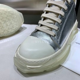 Rick Owens New Thick Soles Canvas Shoes For Women Silver