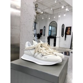 Rick Owens New Calf Leather Thick Soled Sneakers For Women White