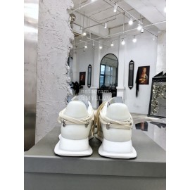 Rick Owens New Calf Leather Thick Soled Sneakers For Women White