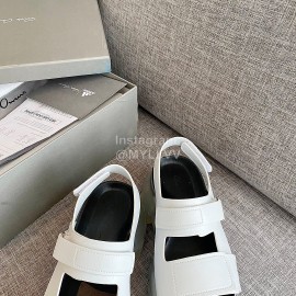 Rick Owens Transparent Thick Soled Velcro Sandals For Women White