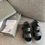 Rick Owens Transparent Thick Soled Velcro Sandals For Women Black