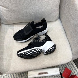 Roger Vivier Breathable Leather Mesh Sneakers For Women Black
