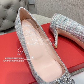Roger Vivier Classic Crystal Buckle Pointed Shoes For Women