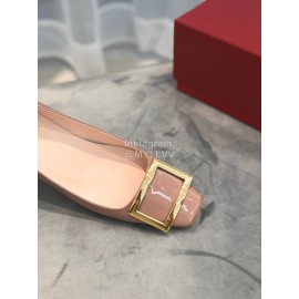 Roger Vivier Classic Gold Square Buckle High Heels For Women
