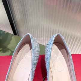 Roger Vivier Diamond Buckle Silk Leather High Heels For Women 