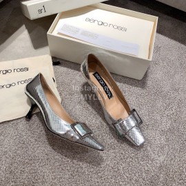 Sergio Rossi Autumn Winter New Patent Leather High Heels For Women Silver