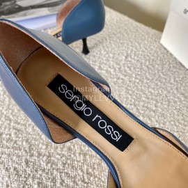 Sergio Rossi Fashion Patent Leather High Heels For Women Blue