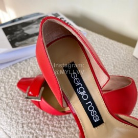 Sergio Rossi Fashion Patent Leather High Heels For Women Red