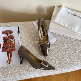 Sergio Rossi Fashion Sheepskin High Heels For Women Coffee