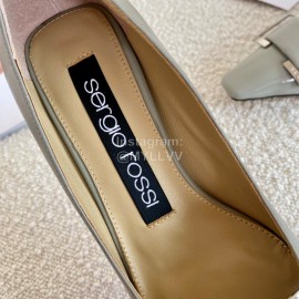 Sergio Rossi Fashion Sheepskin High Heels For Women Gray
