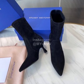 Stuart Weitzman Winter Autumn Black Velvet Short Boots For Women 