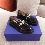 Stuart Weitzman Autumn Pearl Leather Shoes For Women Black