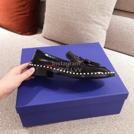 Stuart Weitzman Autumn Pearl Black Leather Shoes For Women 