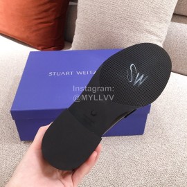 Stuart Weitzman Autumn Pearl Black Leather Shoes For Women 