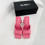 The Attico Leather Triangle High Heeled Slippers For Women Pink