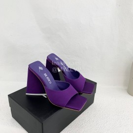 The Attico Silk Leather Triangle High Heeled Slippers For Women Purple