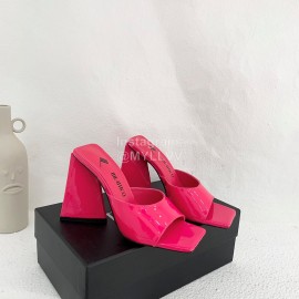 The Attico Leather Triangle High Heeled Slippers For Women Rose Red