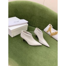 The Row Sheepskin Pointed High Heeled Boots For Women White