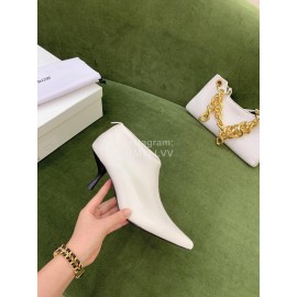 The Row Sheepskin Pointed High Heeled Boots For Women White