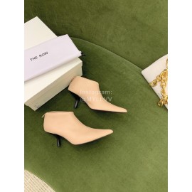 The Row Sheepskin Pointed High Heeled Boots For Women Beige