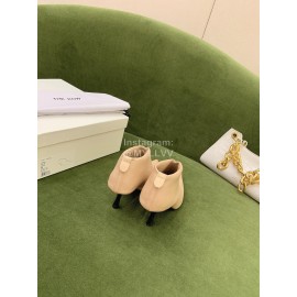 The Row Sheepskin Pointed High Heeled Boots For Women Beige