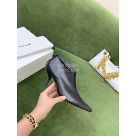 The Row Sheepskin Pointed High Heeled Boots For Women Black