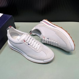 Thom Browne Nylon Mesh Running Shoes For Men White
