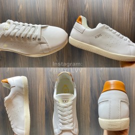 Tods Calf Leather Casual Sneakers For Men White
