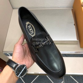 Tods Calf Leather Casual Business Shoes Black For Men 