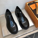 Tods Black Oil Wax Cowhide Lace Up Loafers For Men 