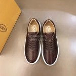 Tods Calf Leather Thick Soled Sneakers For Men Black