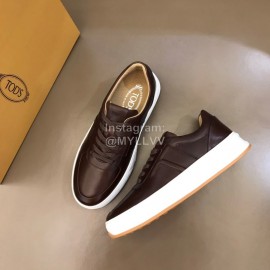 Tods Calf Leather Thick Soled Sneakers For Men Black