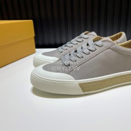 Tods Calf Leather Lace Up Leisure Sneakers For Men Gray