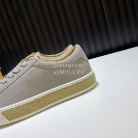 Tods Calf Leather Lace Up Leisure Sneakers For Men Gray