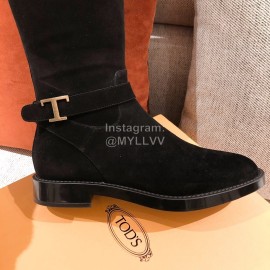 Tods Autumn Winter New Velvet Boots For Women Black