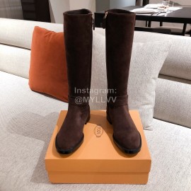 Tods Autumn Winter New Velvet Boots For Women Coffee