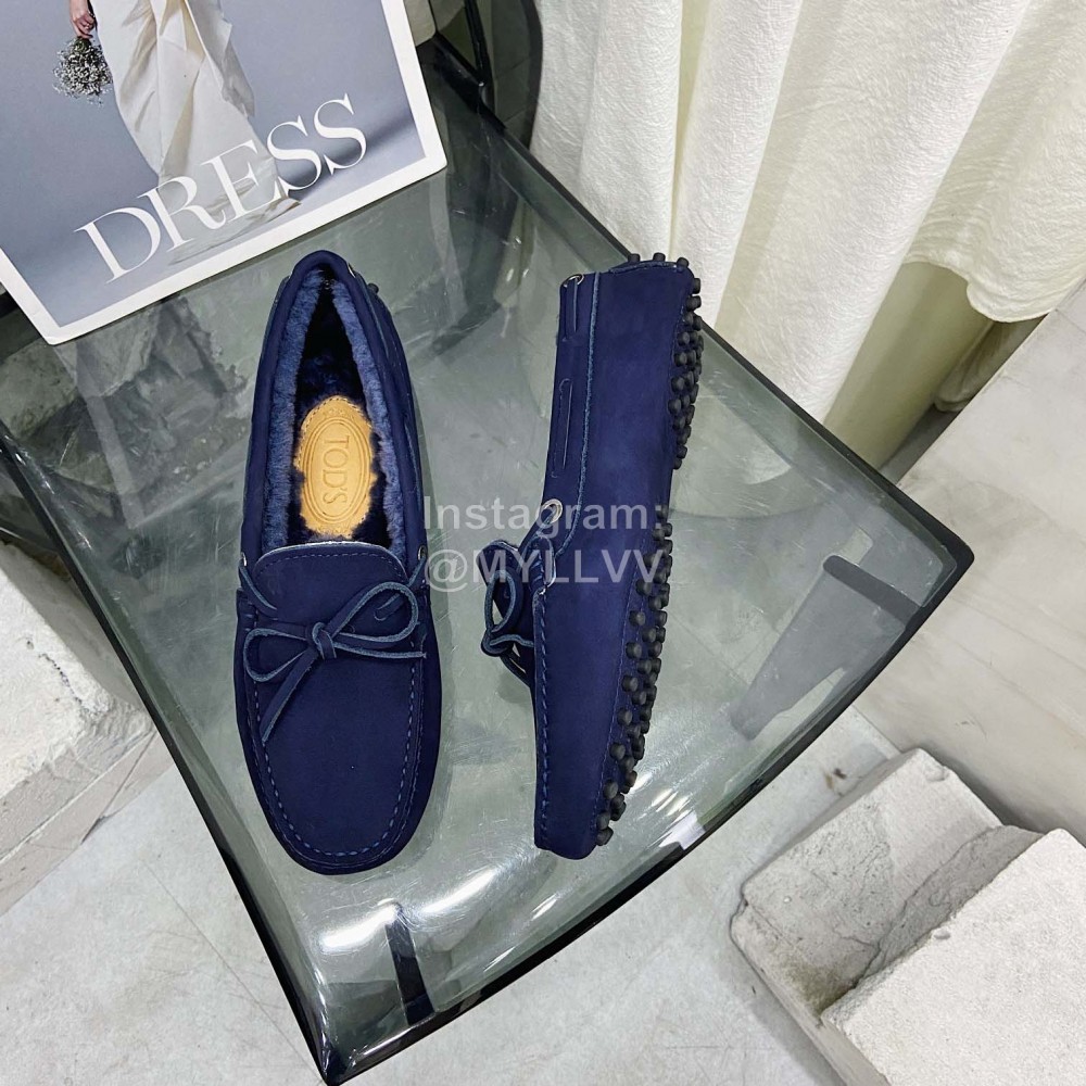 Tods Winter Soft Wool Shoes For Women Blue