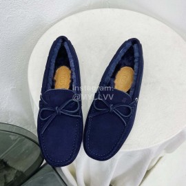 Tods Winter Soft Wool Shoes For Women Blue