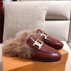 Tods Winter Wool Leather Muller Shoes For Women 