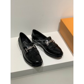 Tods Fashion Tassel Calf Leather Shoes For Women Black