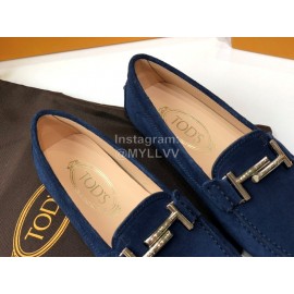 Tods Fashion Velvet Flat Heel Shoes Blue For Women 