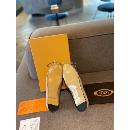 Tods Fashion Velvet Flat Heel Shoes For Women Apricot