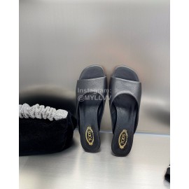Tods New Transparent Heel Simple Slippers For Women Black