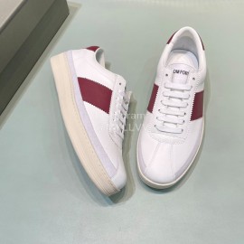 Tom Ford Calf Leather Lace Up Sneakers For Men Wine Red