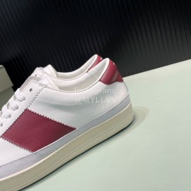 Tom Ford Calf Leather Lace Up Sneakers For Men Wine Red