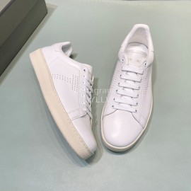 Tom Ford White Calf Leather Lace Up Sneakers For Men