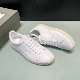 Tom Ford White Calf Leather Lace Up Sneakers For Men